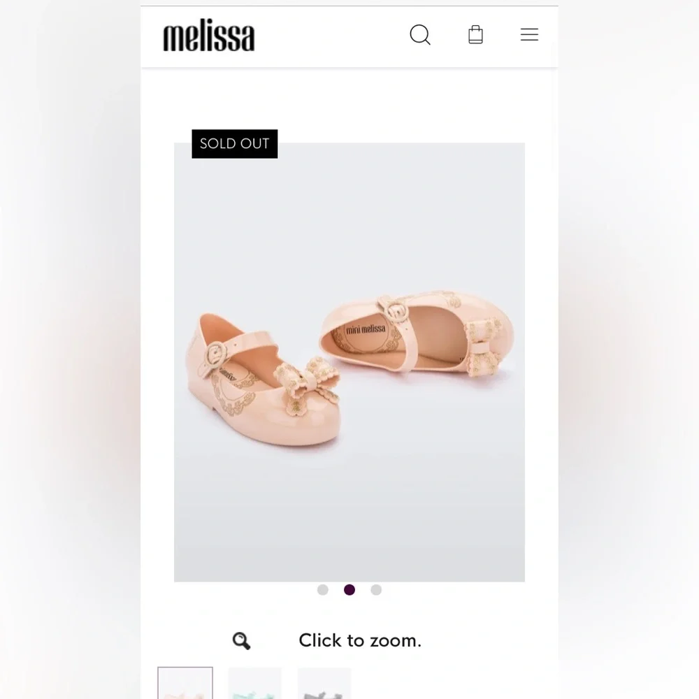 NWT MINI MELISSA Sweet Love Flats Size 6T
